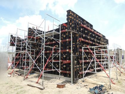 WINLONG large building frame with plastic formwork and scaffolding