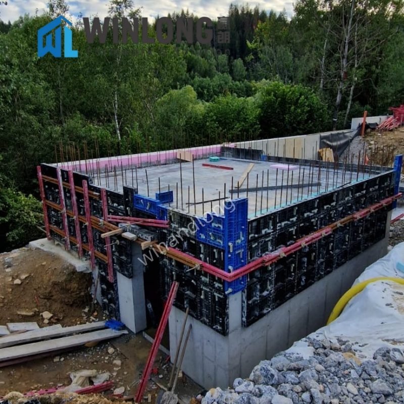 WINLONG ABS foundation plastic formwork with steel bracing